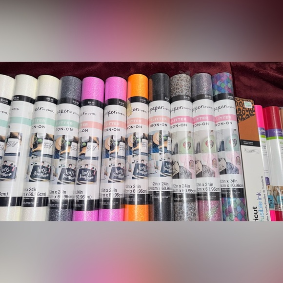 NWT’S Cricut-Compatible Craft Material Lot–Vinyl & Heat Transfer Rolls+Organizer - Picture 6 of 13